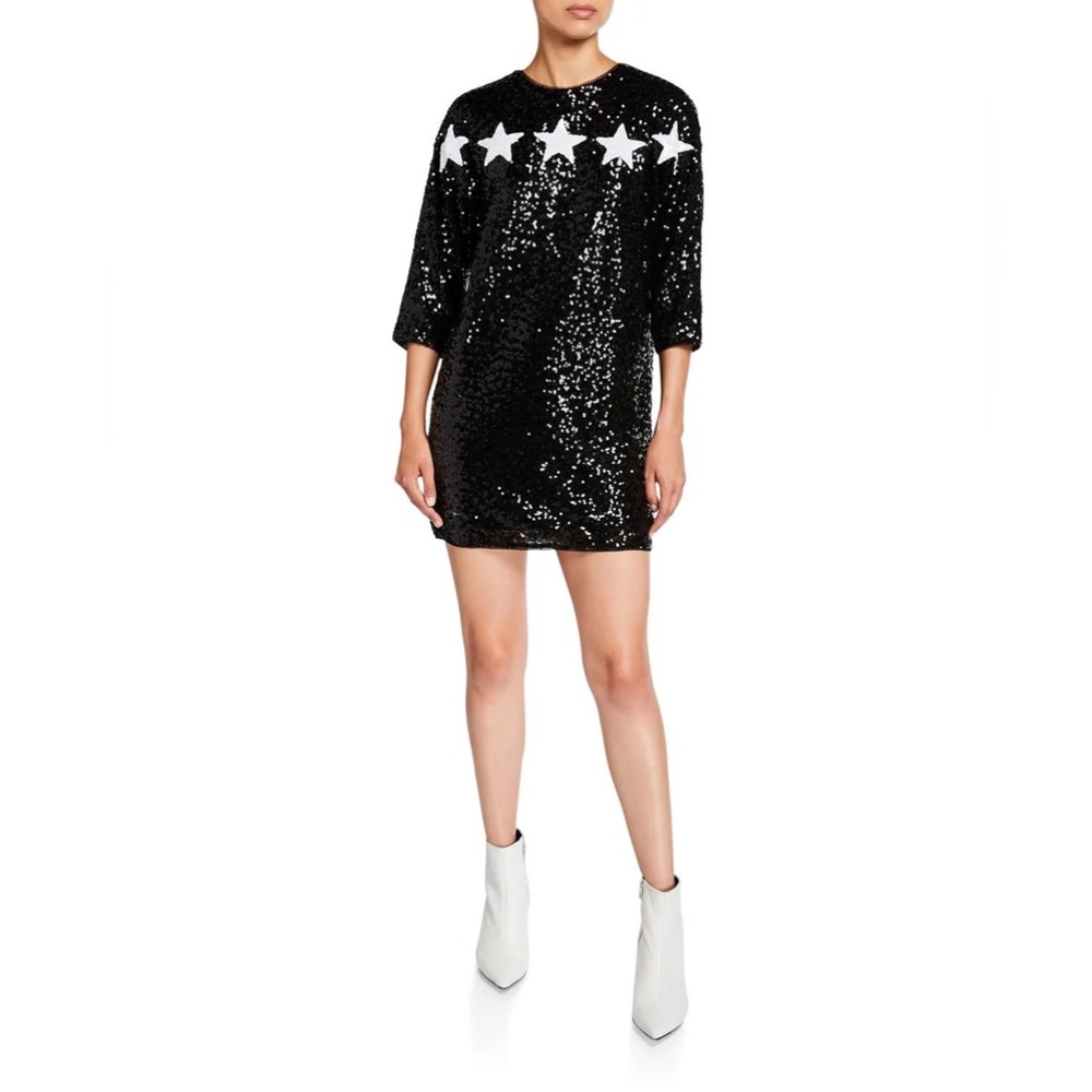 Aidan Mattox Star Sequin Shift Dress